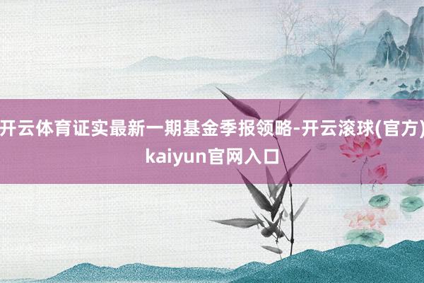 开云体育证实最新一期基金季报领略-开云滚球(官方)kaiyun官网入口