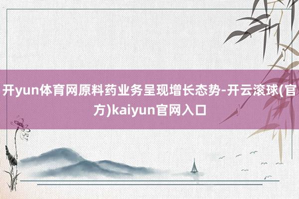 开yun体育网原料药业务呈现增长态势-开云滚球(官方)kaiyun官网入口