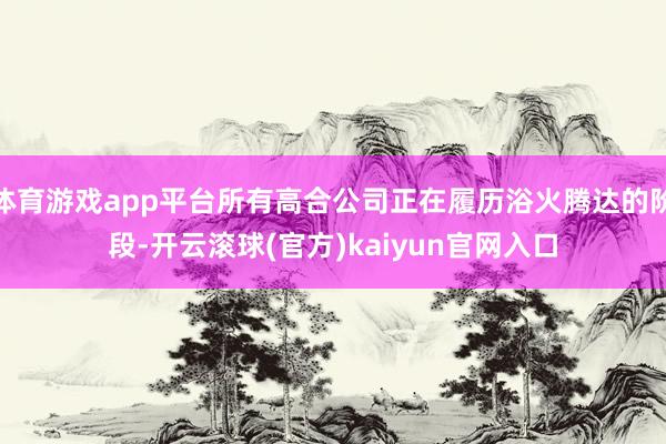 体育游戏app平台所有高合公司正在履历浴火腾达的阶段-开云滚球(官方)kaiyun官网入口