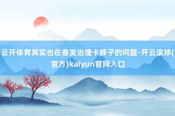 云开体育其实也在奋发治理卡脖子的问题-开云滚球(官方)kaiyun官网入口