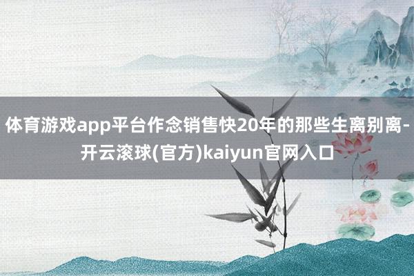 体育游戏app平台作念销售快20年的那些生离别离-开云滚球(官方)kaiyun官网入口