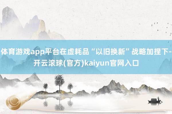 体育游戏app平台在虚耗品“以旧换新”战略加捏下-开云滚球(官方)kaiyun官网入口