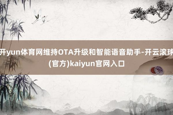 开yun体育网维持OTA升级和智能语音助手-开云滚球(官方)kaiyun官网入口