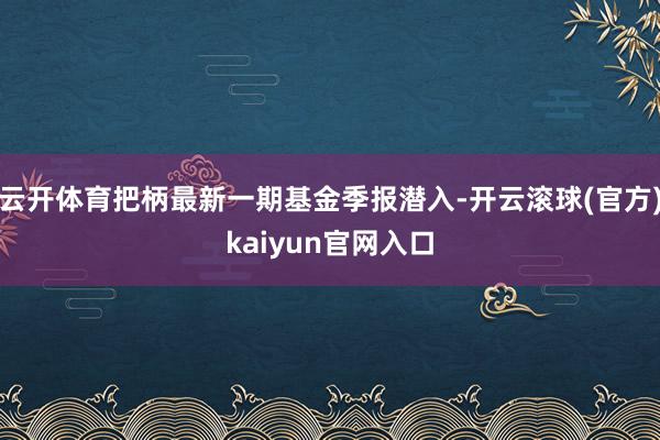 云开体育把柄最新一期基金季报潜入-开云滚球(官方)kaiyun官网入口