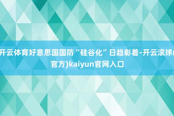 开云体育好意思国国防“硅谷化”日趋彰着-开云滚球(官方)kaiyun官网入口